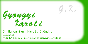 gyongyi karoli business card