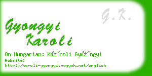 gyongyi karoli business card